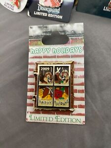 Disney Pin Disney Pin 2009 LE 2000 Chip and Dale Happy Holidays  Christmas