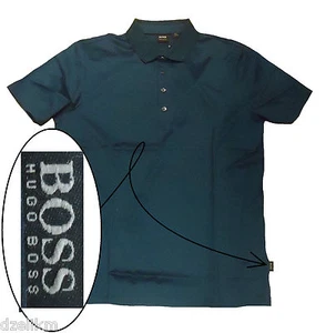 NUEVO CON ETIQUETAS Hugo Boss Negro por Hugo Boss Elegante 4 Botones Lujo Algodón Polo Talla L - Imagen 1 de 8