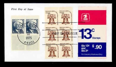 1280ce DULL GUM/1595a BOOKLET PANES of 6 FDC - BUSH - Image 1 of 2