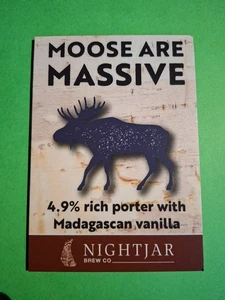 NIGHTJAR Cervecería MOOSE ARE MASSIVE Real Ale Cerveza Bomba Clip Insignia Yorkshire - Imagen 1 de 1