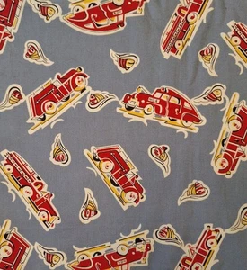 American Folk & Fabric Quilt Fabric - Forties Fire Engines - Blue - 1 Yard - New - Picture 1 of 1