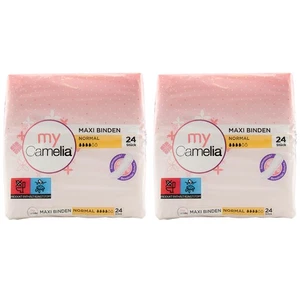 Camelia Maxi Binden normal 2 x 24 Piece - Silky Smooth - Reliable Protection - Picture 1 of 1