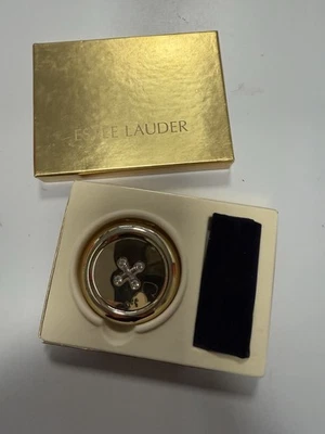 Seltene Vintage Button Schmuckdose von Estee Lauder mit Transparent Kompaktpuder - Bild 1 von 4