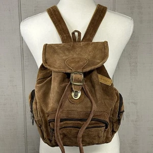Yak Pak Suede Leather Mini Backpack Purse Size M Vintage 90s Y2K Beige Travel - Bild 1 von 16