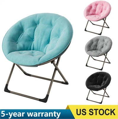 Silla Platillo Plegable De Gran Tamaño para Adultos Silla Circular Plegable con Marco de Metal Foto 1 de 4