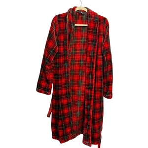 Guide Gear Red Plaid Fleece Robe With Belt & Long Sleeves Size Large - Picture 1 of 5