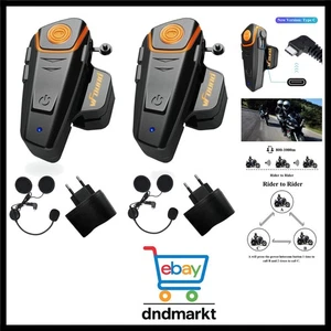 Qaurora BT-S2 1000m Bluetooth Headset  BT Motorrad Motorrad Helm Intercom Int... - Bild 1 von 11