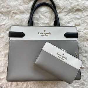 Kate Spade Staci Colorblock Satchel Crossbody Bag Purse and Matching Wallet - Picture 1 of 16