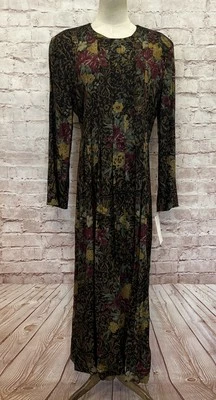 Vintage Orvis Long Dress Womens 14 Cottage Prairie Modest Tapestry Floral Rayon - Image 1 of 4