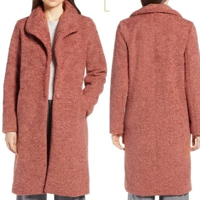 Abrigo halógeno Boucle para mujer M rosa óxido cuello chal chaqueta palangre otoño invierno Foto 1 de 4