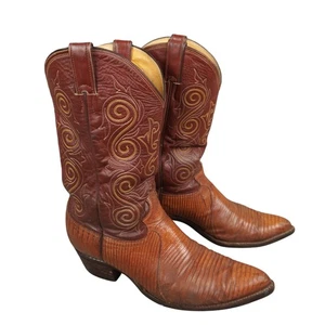 Justin echte Eidechsenhaut Western Cowboystiefel Herren Gr. 12 D Hergestellt in den USA Braun 9104 - Bild 1 von 21
