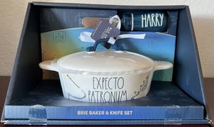 Rae Dunn Harry Potter EXPECTO PATRONUM Brie Baker & Knife Set NEW 2025 RELEASE!! - Picture 1 of 5