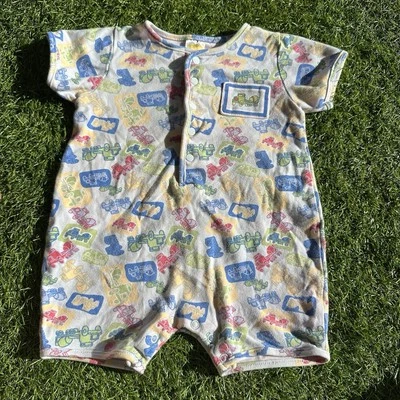 Mameluco Carter's vintage bebé niño 18 meses camiones de construcción 100 % algodón años 90 Foto 1 de 4