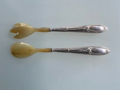 Couverts à salade - Corne et Argent ? - Poinçons - Photo 1/4