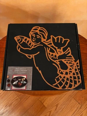 Authentic Models Semi-Precious Hand Cut Marbles Solitaire Game Wood Board  - Image 1 of 3