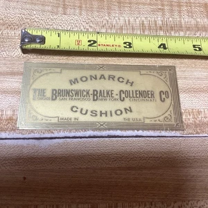 Replacement Emblem Nameplate for Brunswick Balke Collender Antique Pool Tables - Picture 1 of 1