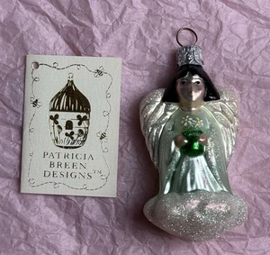Patricia Breen 3.5" Quartet Angels Glass Christmas Ornament 1998 Pastel Flowers - Picture 1 of 11