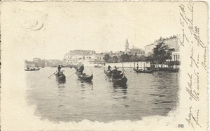 CARTOLINA  POSTALE ITALIANA_ VIAGGIATA NEL 1903_GONDOLIERI A VENEZIA - Imagen 1 de 1
