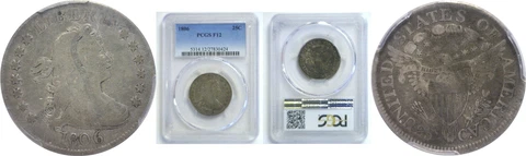 1806 Bust Quarter PCGS F-12 Cover