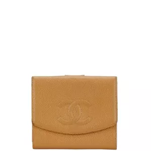 CHANEL COCO Mark W Gancio Portafoglio Bifold Pelle di Caviale Donna 【Usato】 - Foto 1 di 12