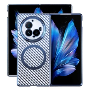 For vivo X Fold3 Pro 6D Plated Carbon Fiber Clear Magsafe PC Phone Case cover - Picture 1 of 2