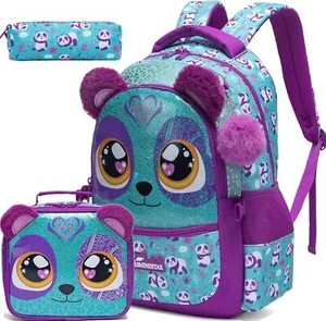 Backpacks for Girls School with Lunch Box Pencil Case Purple 01  - Picture 1 of 6