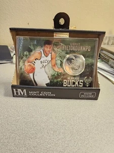 The Highland Mint Coin Giannis Antetokounmpo Silver Plated Coin BUCKS 1/5000 - Picture 1 of 4