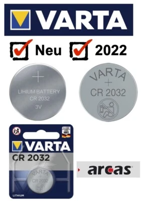 VARTA 2032 Arcas DL2032 CR2032 Batterien Knopfzellen Neueste Produktion aus 2025