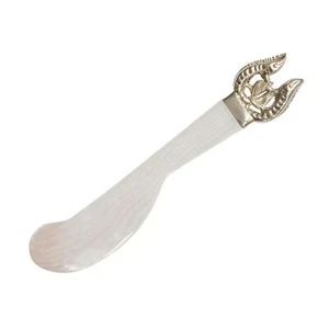 Perlmutt Kaviarmesser 13.5 cm Stör Motiv versilbert Buttermesser Streichmesser - Bild 1 von 1
