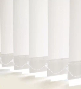 PREMIUM WHITE MADE TO MEASURE VERTICAL BLIND REPLACEMENT SLATS 89mm (3.5") WIDE - Picture 1 of 4
