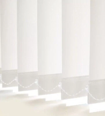 PREMIUM WHITE MADE TO MEASURE VERTICAL BLIND REPLACEMENT SLATS 89mm (3.5") WIDE - Image 1 of 4