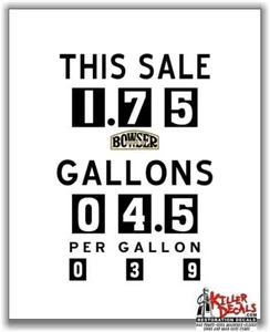 (FACE-102-2) 16"X13" BOWSER MAKE YOUR OWN GAS PUMP - FACE STICKER DECAL GASOLINE - Picture 1 of 1