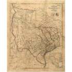 Old Texas Map 1841 Vintage Texas Historical Map Antique Restoration Hardware