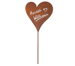 Stecker Herzlich Willkommen Herz Edelrost Welcome H=62 cm - Bild 1 von 3