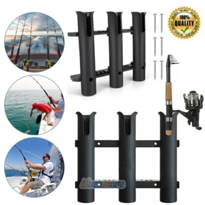 3 Tube Boat Fishing Rod Holder w/Screws for Marine Kayak Side Mount Removable US - Picture 1 of 12