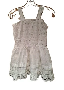 Camisola sin mangas vintage XS hecha a mano con ojales blancos de algodón - Imagen 1 de 7