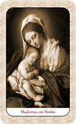 SANTINO HOLY CARD MADONNA CON BIMBO. color seppia