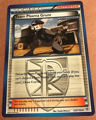 Pokemon TCG Team Plasma Grunt 125/135 Uncommon Base Card Plasma Storm Set