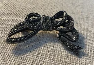 PLATA ESTERLINA MARCASITA BROCHE Arco Vintage Estilizado Dimensional - Imagen 1 de 6