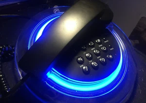 NEUES OVP FUTURA DYTCOM NEUES BLAU NEON TELEFON ALS NACHTLICH & OPTIK-LICHTANRUF - Zdjęcie 1 z 19