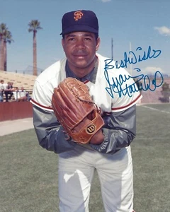 Foto autografiada a color de JUAN MARICHAL 8x10 - miembro del Salón de la Fama de los Gigantes - Imagen 1 de 1