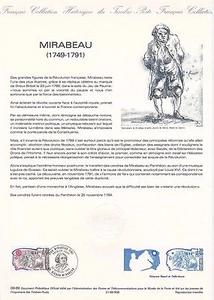 Document Philatélique 1er Jour : 08- 1989 - Mirabeau - Picture 1 of 1