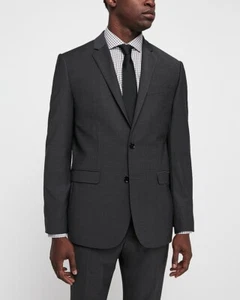 EXPRESS $298 CHARCOAL SLIM WRINKLE RESISTANT WOOL BLEND SUIT JACKET SZ 42R - Picture 1 of 4