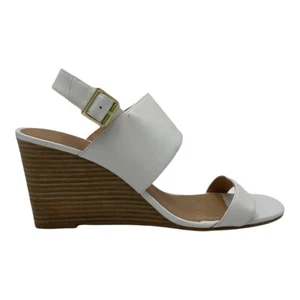 Halogen Aster Women's Slingback Wedge Sandals Sz US 12 Leather White - Picture 1 of 12