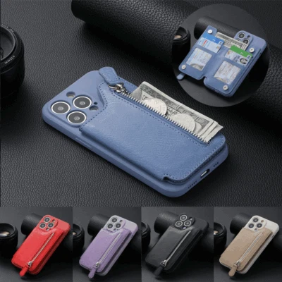 For iPhone 16 13 Pro Max 11 XR 8 12 14 Flip Leather Wallet Shockproof Case Cover - Image 1 of 4