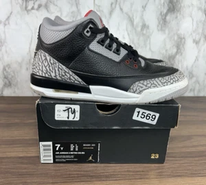 Jordan 3 Retro Black Cement 2018 GS Size 7Y Black Cement Grey 854261-001 1569 - Picture 1 of 8