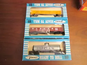 Lot of 3 Vintage VARNEY HO Train Cars w/Box Gondola Cars & Tank Car - Picture 1 of 7