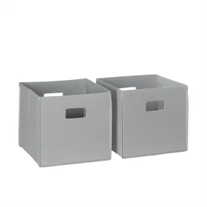 Cubo de almacenamiento de tela plegable para niños de 2 piezas con asas - gris - Imagen 1 de 12