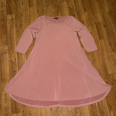 Vestido recto para mujer Nina Leonard talla mediana rosa polvoriento manga 3/4 Foto 1 de 4