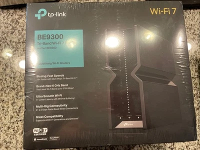 TP-Link Archer BE9300 Router | Tri-Band WiFi 7 Wireless Router | up to 9.2 Gbps - Image 1 of 2
